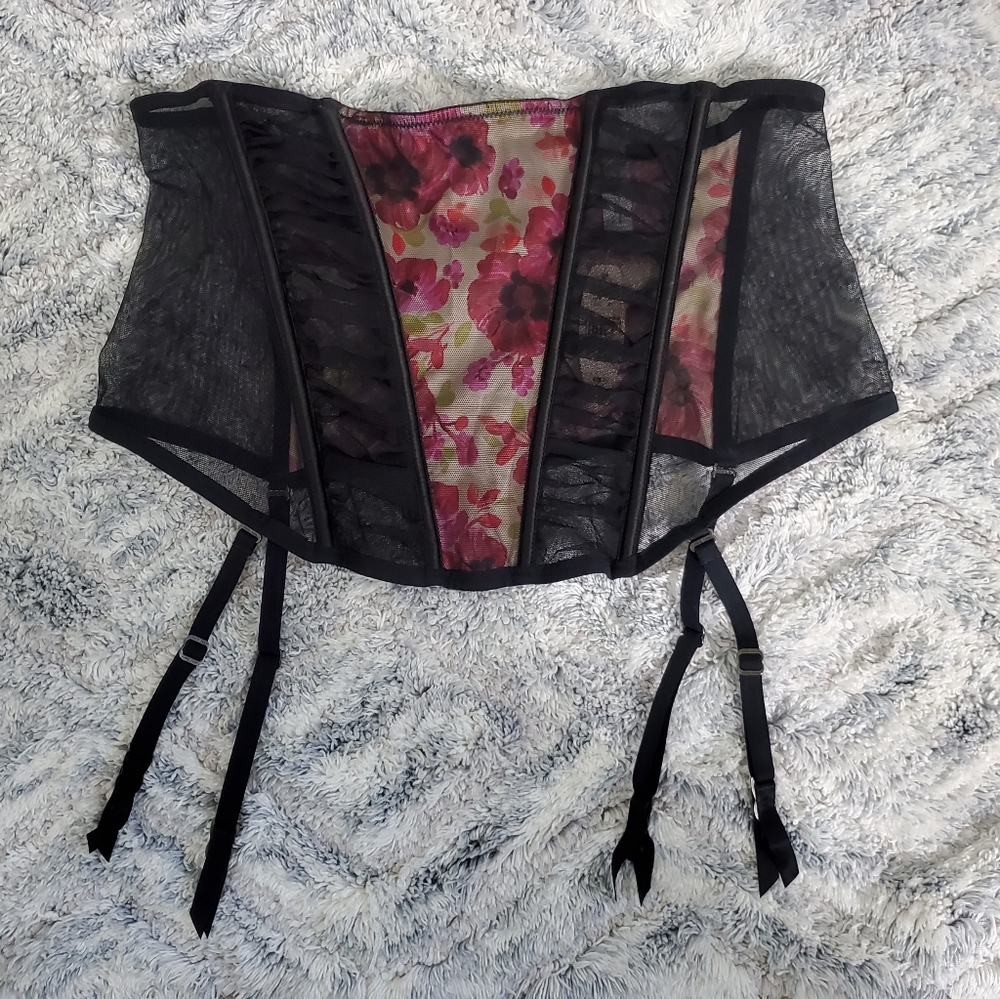 Victoria's Secret floral strapless corset
